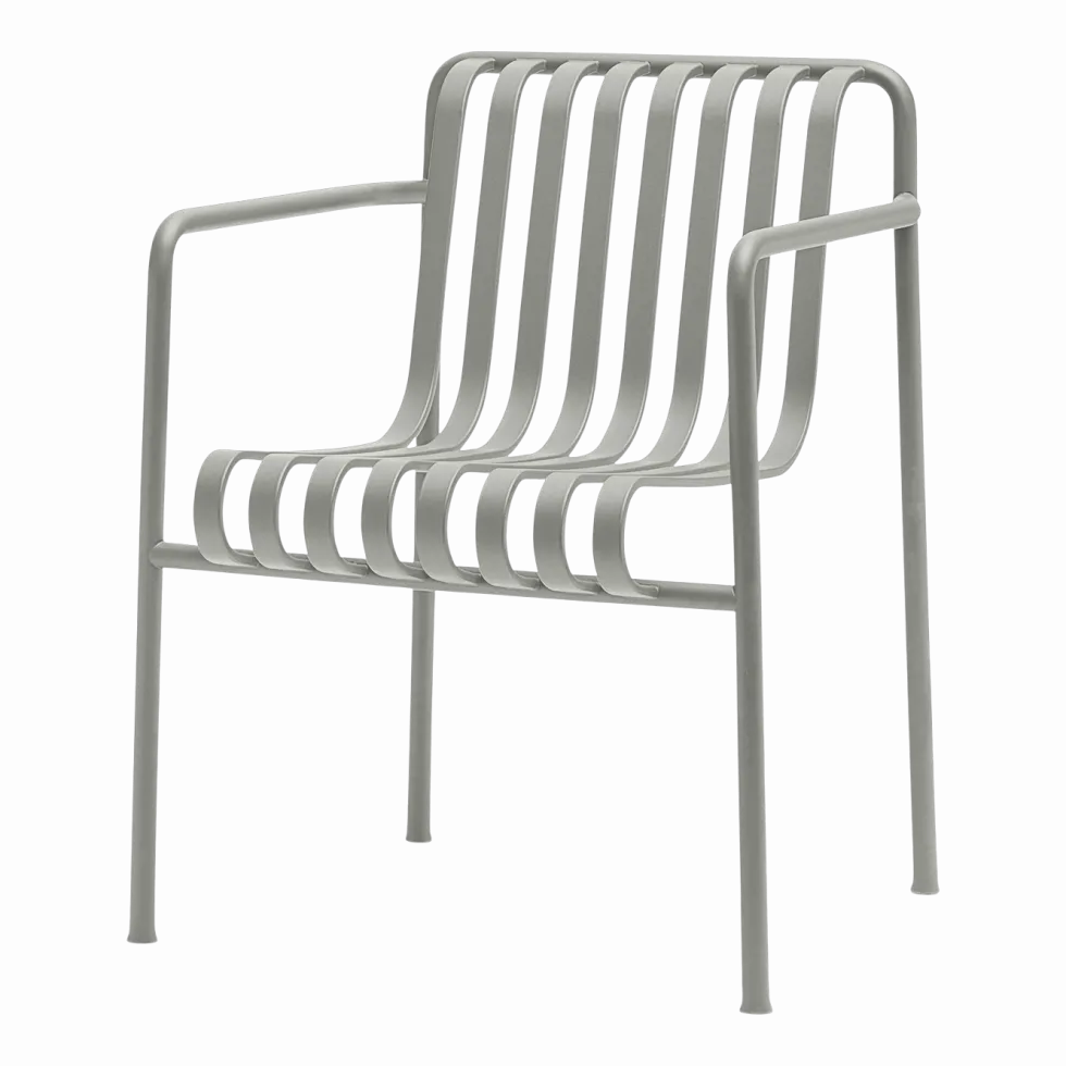 Fauteuil de jardin avec accoudoir en métal gris Palissade - HAY