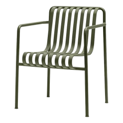 Fauteuil de jardin avec accoudoir en métal olive Palissade - HAY