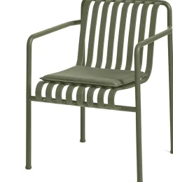 Fauteuil de jardin avec accoudoir en métal olive Palissade - HAY