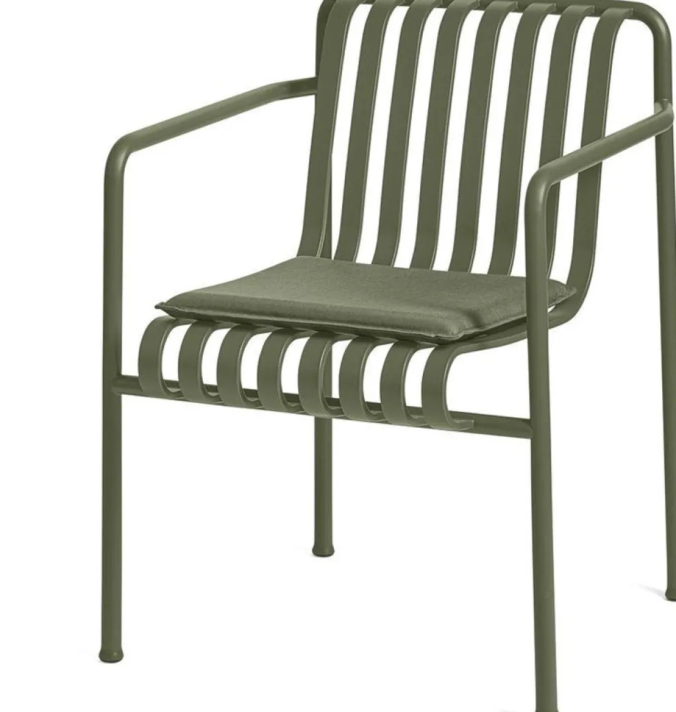 Fauteuil de jardin avec accoudoir en métal olive Palissade - HAY