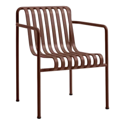 Fauteuil de jardin avec accoudoir en métal rouge Palissade - HAY