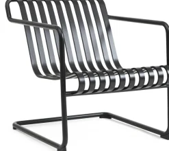 Fauteuil de jardin avec accoudoirs en acier gris anthracite Palissade - HAY