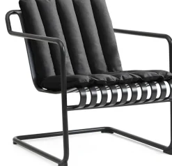 Fauteuil de jardin avec accoudoirs en acier gris anthracite Palissade - HAY