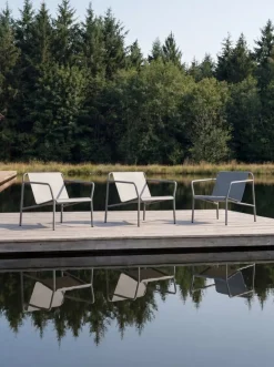 Fauteuil de jardin en acier thermolaqué inoxydable gris craie 78x67cm Panorama - TIPTOE