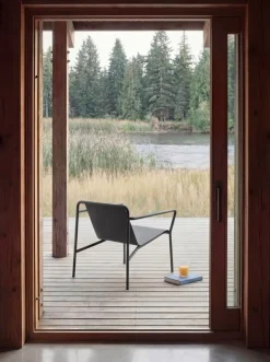 Fauteuil de jardin en acier thermolaqué inoxydable noir 78x67cm Panorama - TIPTOE