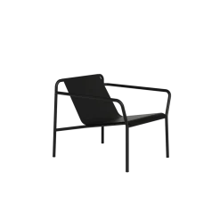 Fauteuil de jardin en acier thermolaqué inoxydable noir 78x67cm Panorama - TIPTOE