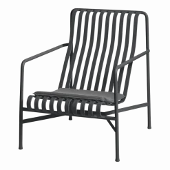 Fauteuil de jardin lounge en métal anthracite 73x88cm Palissade - HAY