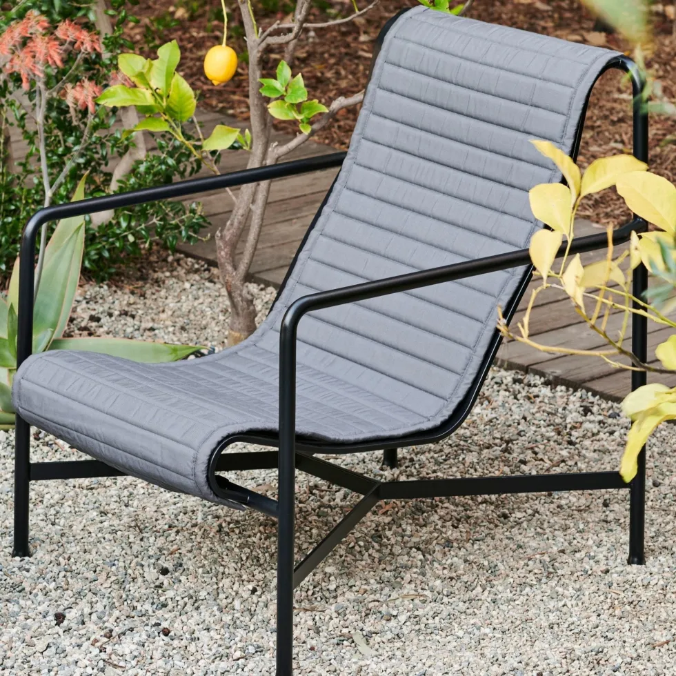 Fauteuil de jardin lounge en métal anthracite 73x88cm Palissade - HAY