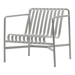 Fauteuil de jardin lounge en métal gris Palissade - HAY