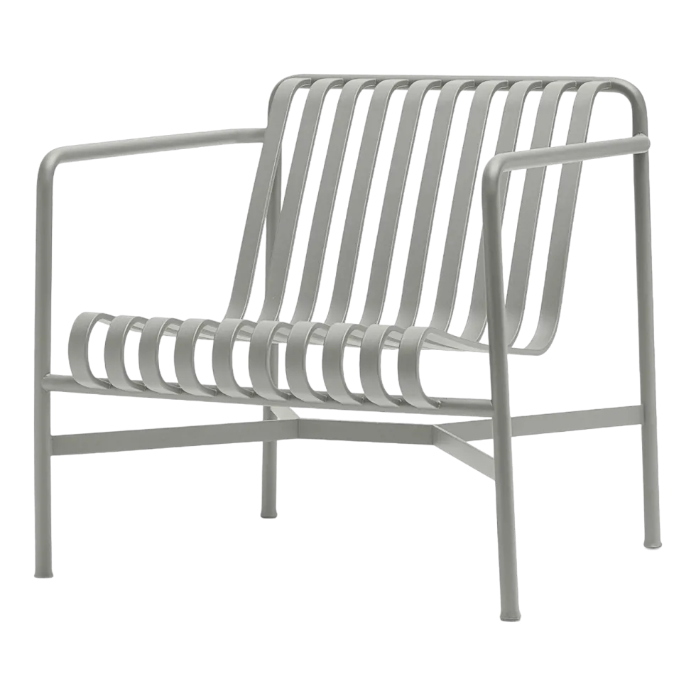 Fauteuil de jardin lounge en métal gris Palissade - HAY