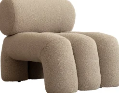 Fauteuil design en tissu bouclé beige Foku - 101 COPENHAGEN