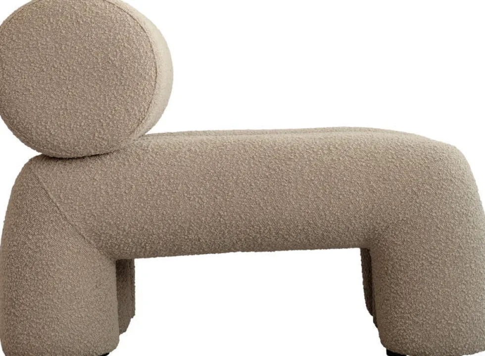 Fauteuil design en tissu bouclé beige Foku - 101 COPENHAGEN