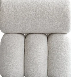 Fauteuil design en tissu bouclé blanc cassé Foku - 101 COPENHAGEN