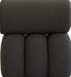 Fauteuil design en tissu bouclé taupe foncé Foku - 101 COPENHAGEN