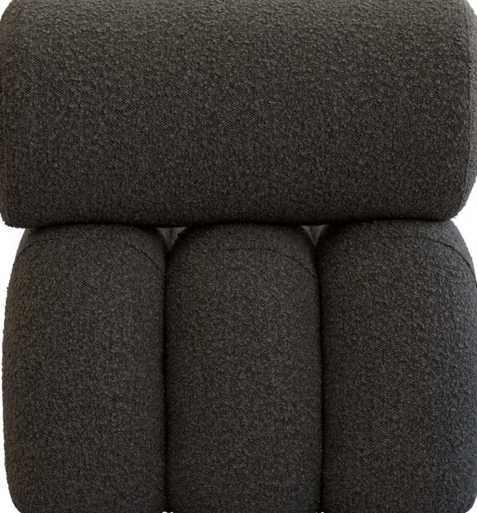 Fauteuil design en tissu bouclé taupe foncé Foku - 101 COPENHAGEN