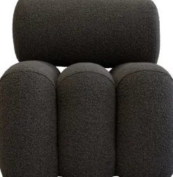 Fauteuil design en tissu bouclé taupe foncé Foku - 101 COPENHAGEN