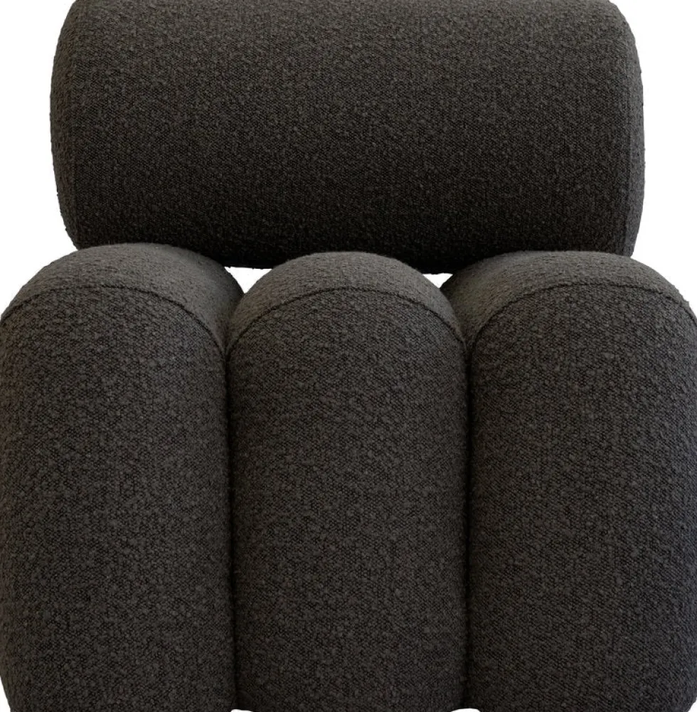 Fauteuil design en tissu bouclé taupe foncé Foku - 101 COPENHAGEN