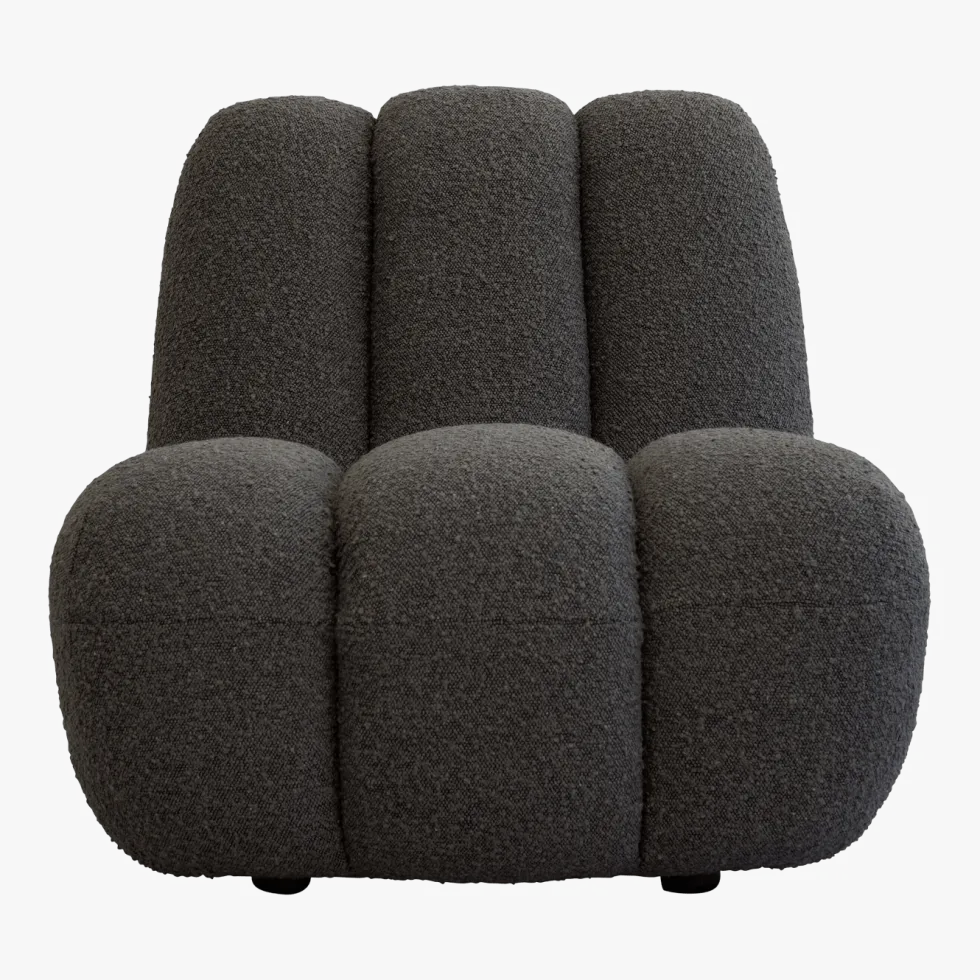 Fauteuil design en tissu bouclé taupe foncé Toe - 101 COPENHAGEN
