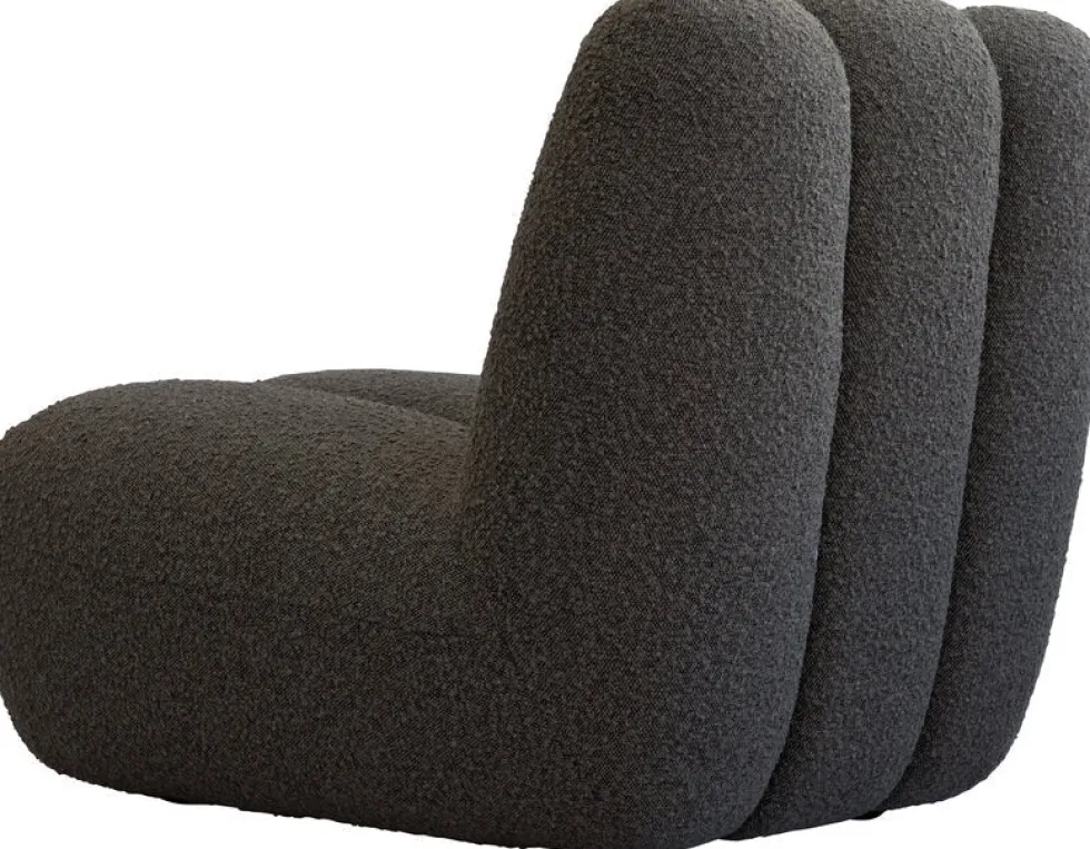Fauteuil design en tissu bouclé taupe foncé Toe - 101 COPENHAGEN