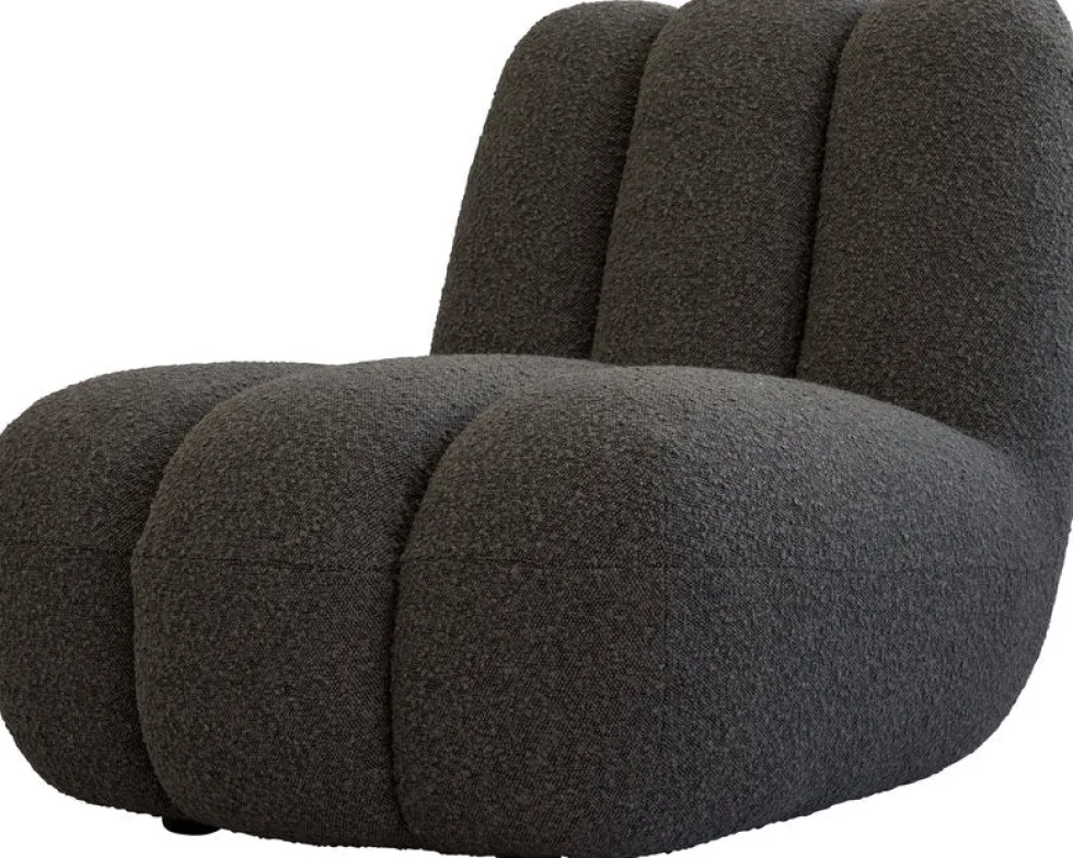 Fauteuil design en tissu bouclé taupe foncé Toe - 101 COPENHAGEN