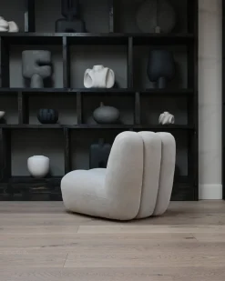 Fauteuil design en tissu lin beige Toe - 101 COPENHAGEN