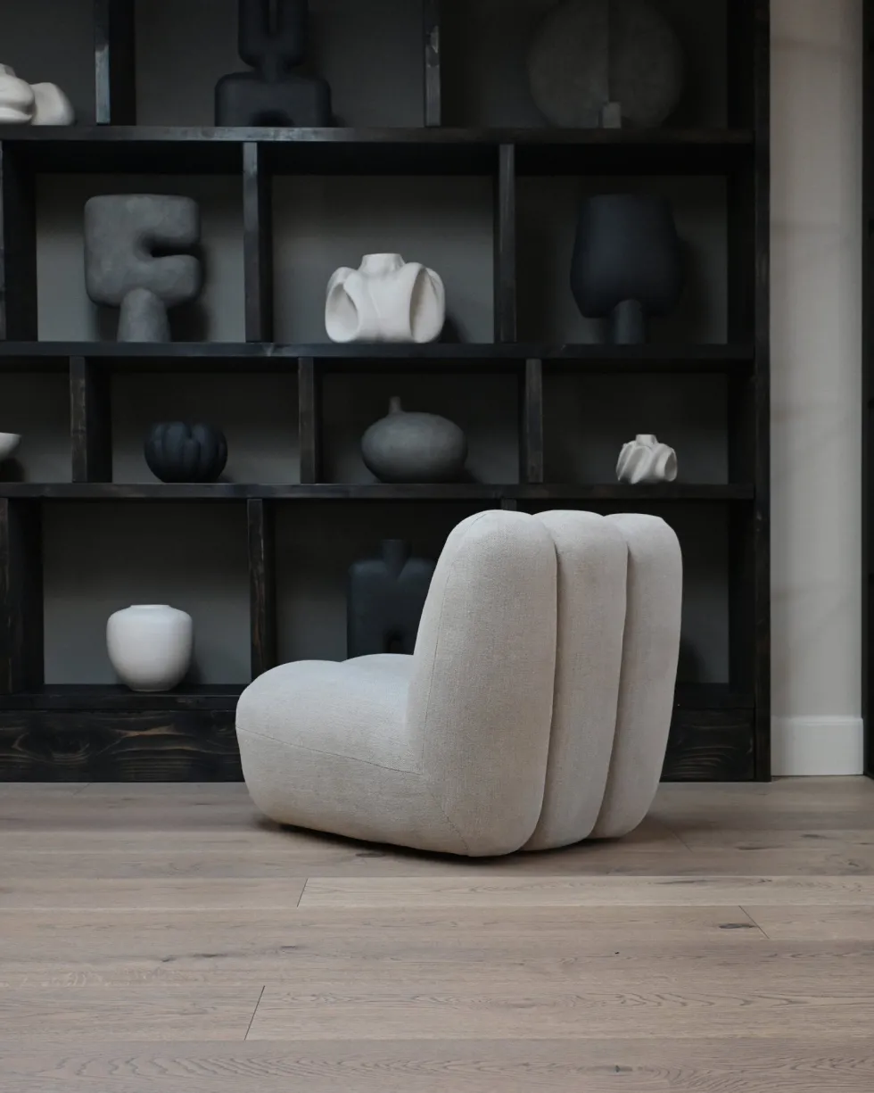 Fauteuil design en tissu lin beige Toe - 101 COPENHAGEN