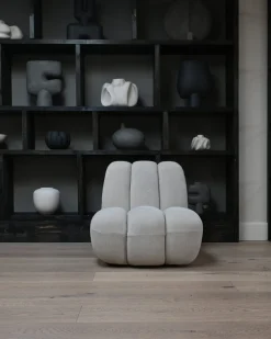 Fauteuil design en tissu lin beige Toe - 101 COPENHAGEN