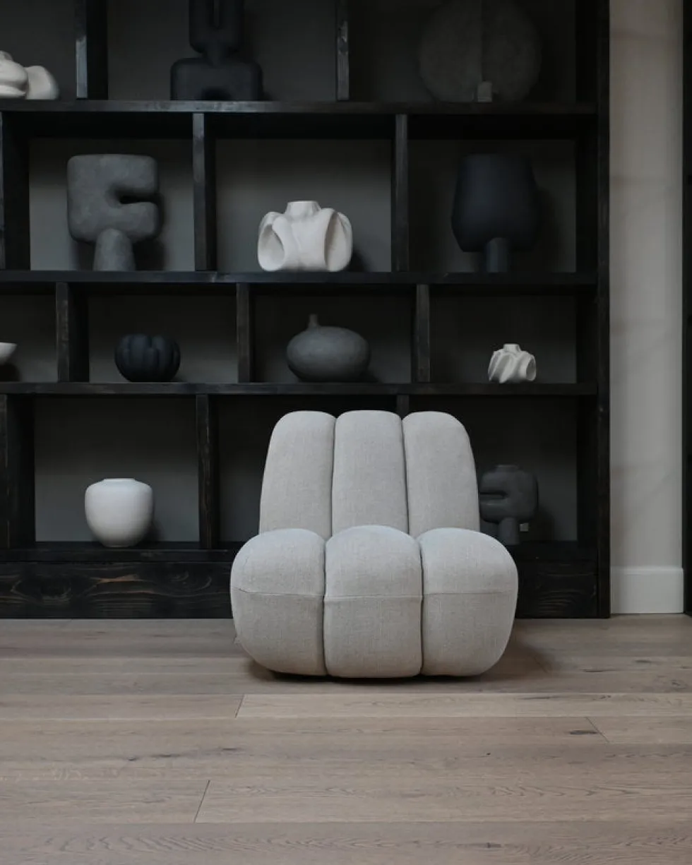 Fauteuil design en tissu lin beige Toe - 101 COPENHAGEN