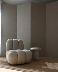 Fauteuil design en tissu lin beige Toe - 101 COPENHAGEN