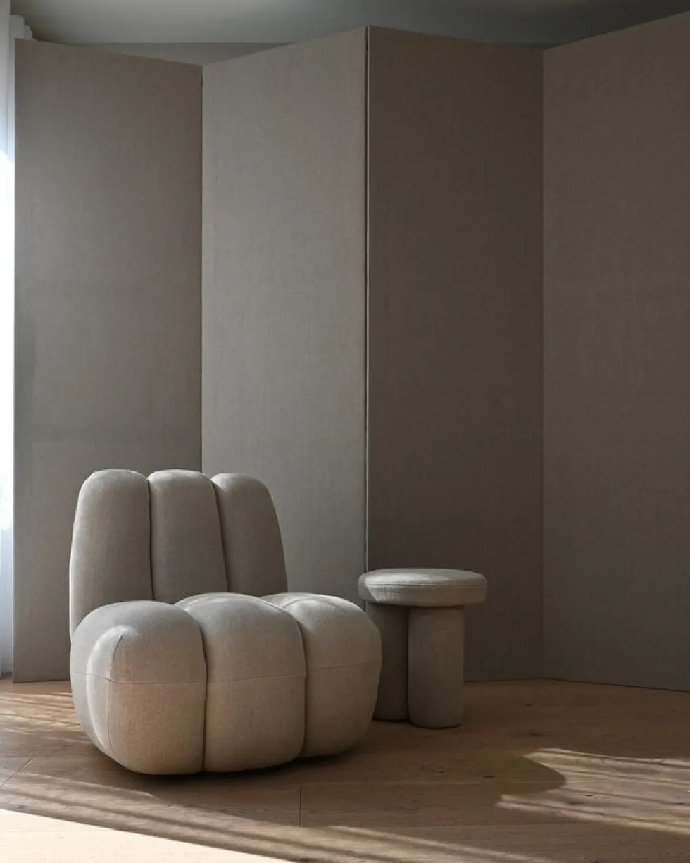 Fauteuil design en tissu lin beige Toe - 101 COPENHAGEN