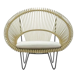 Fauteuil d'extérieur camel et coussin canvas Roy Cocoon - Vincent Sheppard