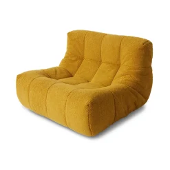 Fauteuil duveteux ocre 105x75cm Fluffy - HKLIVING