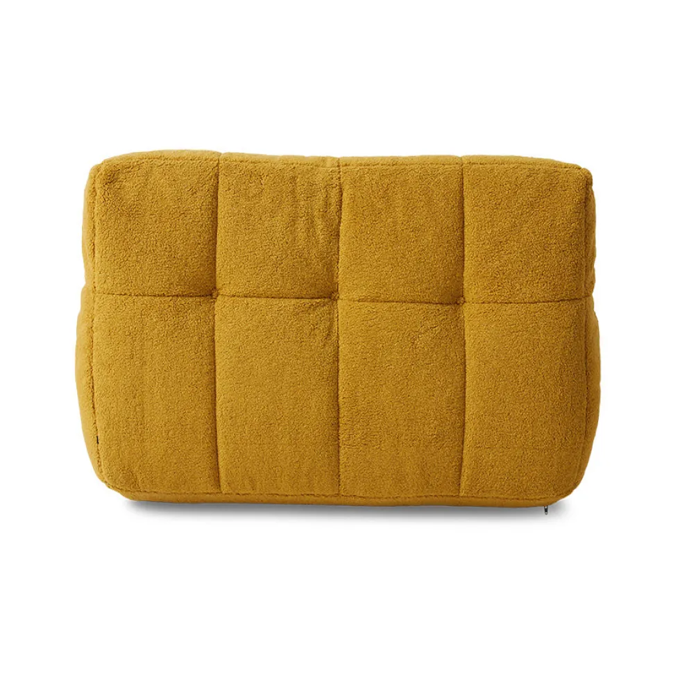 Fauteuil duveteux ocre 105x75cm Fluffy - HKLIVING