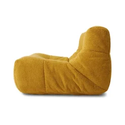 Fauteuil duveteux ocre 105x75cm Fluffy - HKLIVING