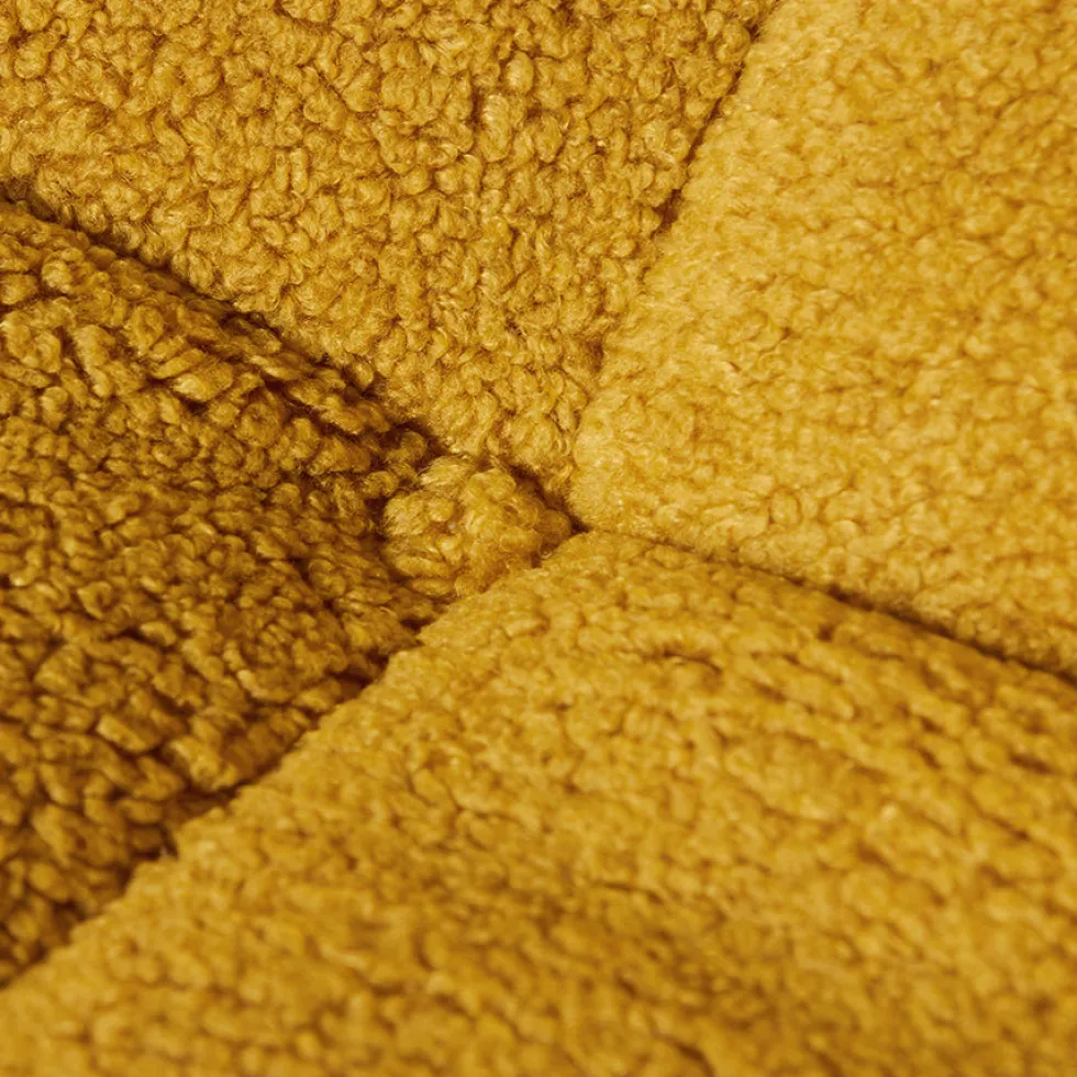 Fauteuil duveteux ocre 105x75cm Fluffy - HKLIVING