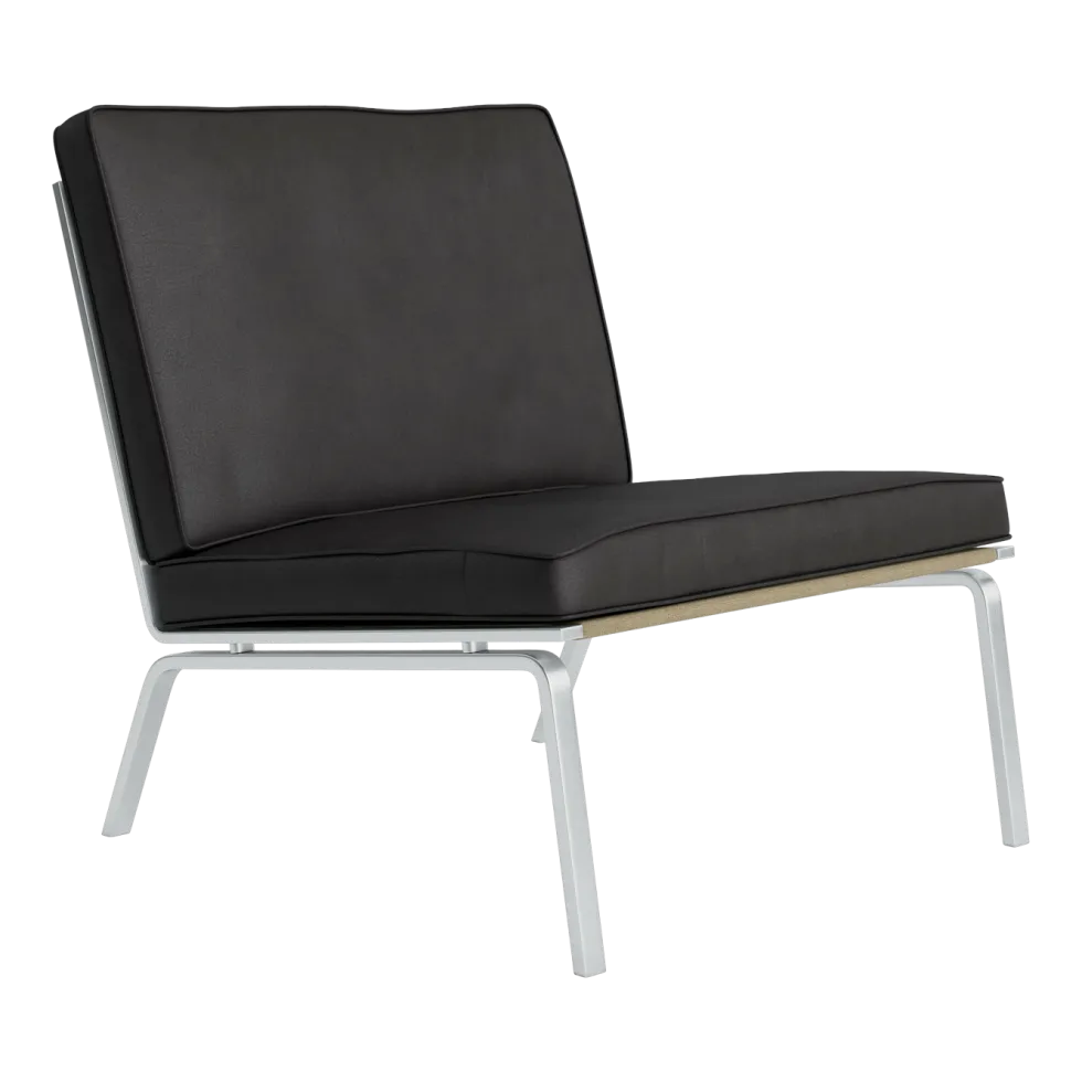 Fauteuil en acier et cuir anthracite Man - NORR11