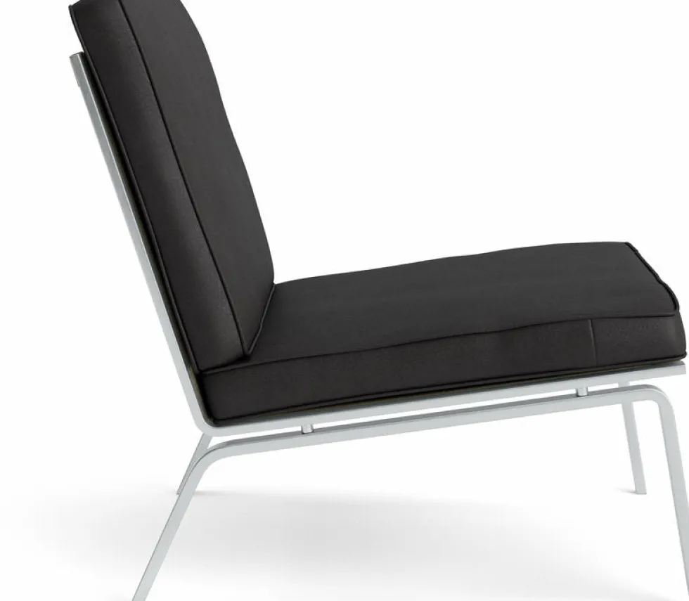 Fauteuil en acier et cuir anthracite Man - NORR11