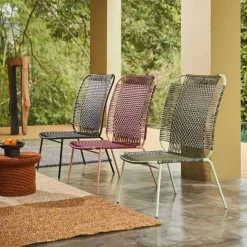 Fauteuil en acier jaune Cielo High - Ames