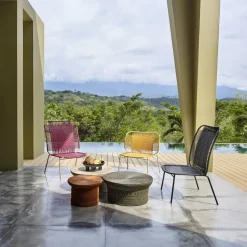 Fauteuil en acier jaune Cielo High - Ames