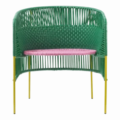 Fauteuil en acier vert Caribe - Ames