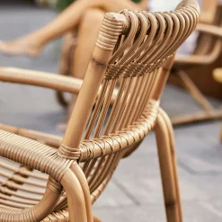 Fauteuil en aluminium et cannage naturel Curve - Cane-Line