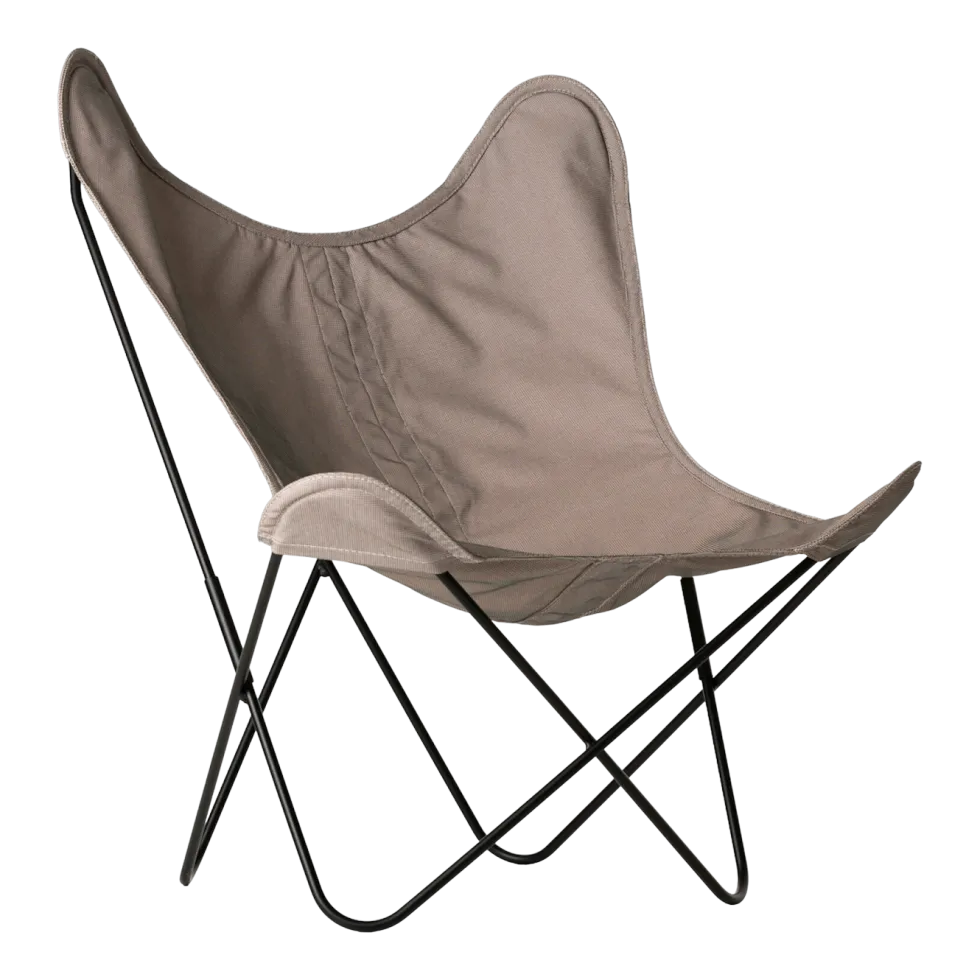 Fauteuil en batyline blush et structure en acier noir AA - Airborne