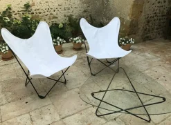 Fauteuil en batyline sous bois et structure en acier noir AA - Airborne