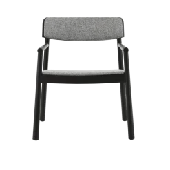 Fauteuil en bois de frêne noir et tissu gris hallindal 166 Timb - Normann Copenhagen
