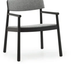 Fauteuil en bois de frêne noir et tissu gris hallindal 166 Timb - Normann Copenhagen