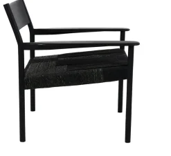 Fauteuil en bois de manguier noir et jonc de mer 66,5 x 72,5 x 74 cm Cullinan - Pomax
