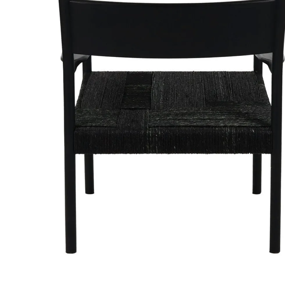 Fauteuil en bois de manguier noir et jonc de mer 66,5 x 72,5 x 74 cm Cullinan - Pomax
