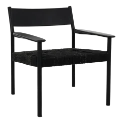 Fauteuil en bois de manguier noir et jonc de mer 66,5 x 72,5 x 74 cm Cullinan - Pomax