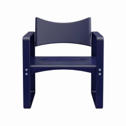 Fauteuil en bouleau laqué bleu 65,5x60x74cm 270F - Verpan