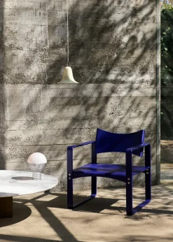 Fauteuil en bouleau laqué bleu 65,5x60x74cm 270F - Verpan